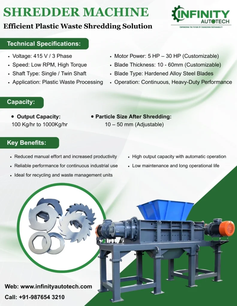 Industrial shredder machine technical specifications India